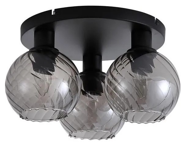 Searchlight 44521SM - Plafoniera RADIANCE 3xE27/60W/230V Ø 37,5 cm nero