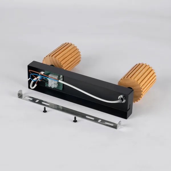 Brilagi - Faretto MODERN WOOD 2xGU10/8W/230V in legno di caucciù/nero