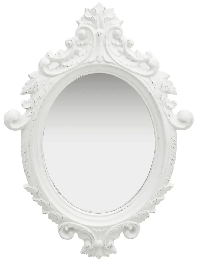 Specchio Da Parete Stile Castello 56x76 Cm Bianco /
