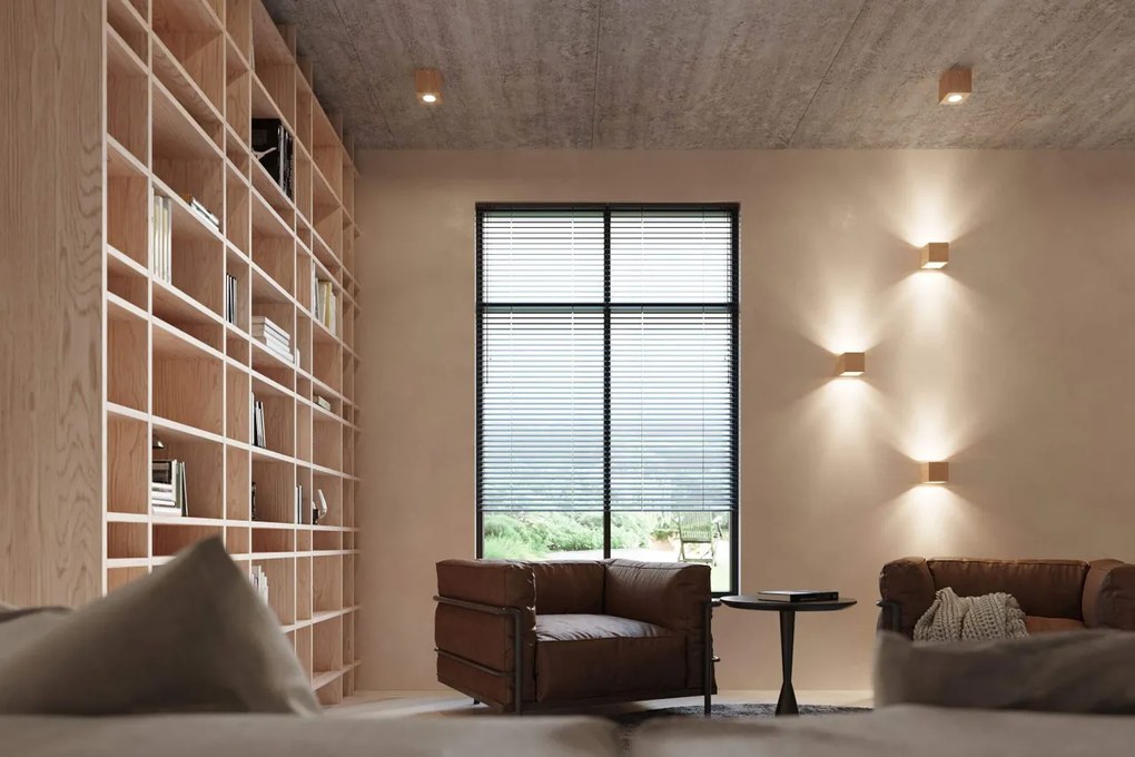 Plafoniera in Legno Naturale da soffitto QUAD GU10 da interno