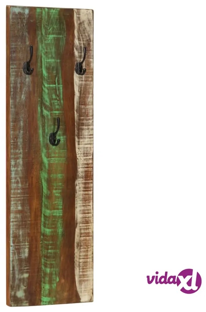 vidaXL Appendiabiti a Parete 2pz 36x3x110cm Legno Massello di Recupero