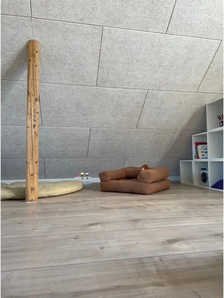 Poltrona pieghevole per bambini con sgabello Grigio scuro Mini Cube - Karup Design