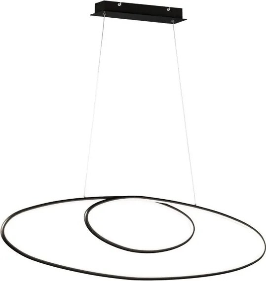 Lampadario LED moderno Avus nero, luce calda 3700 lumen