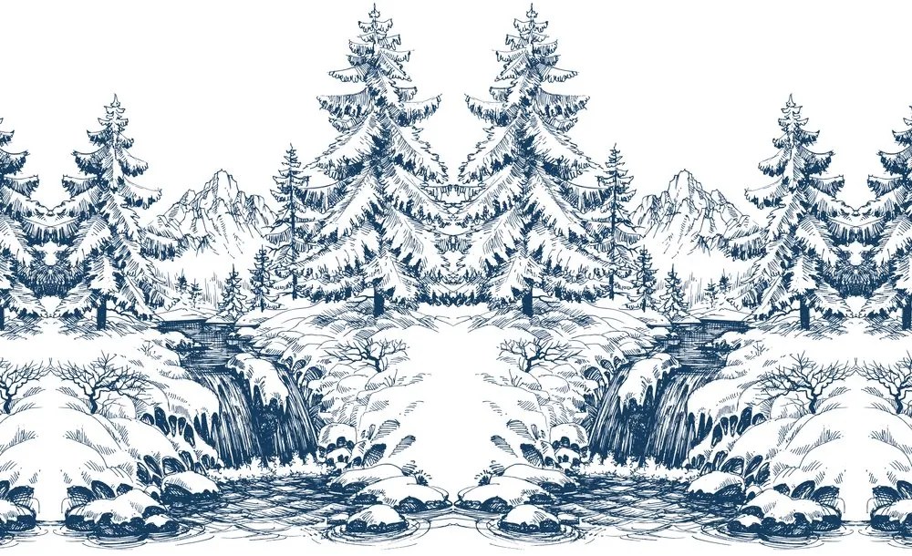 Carta da parati – Paesaggio fiabesco innevato