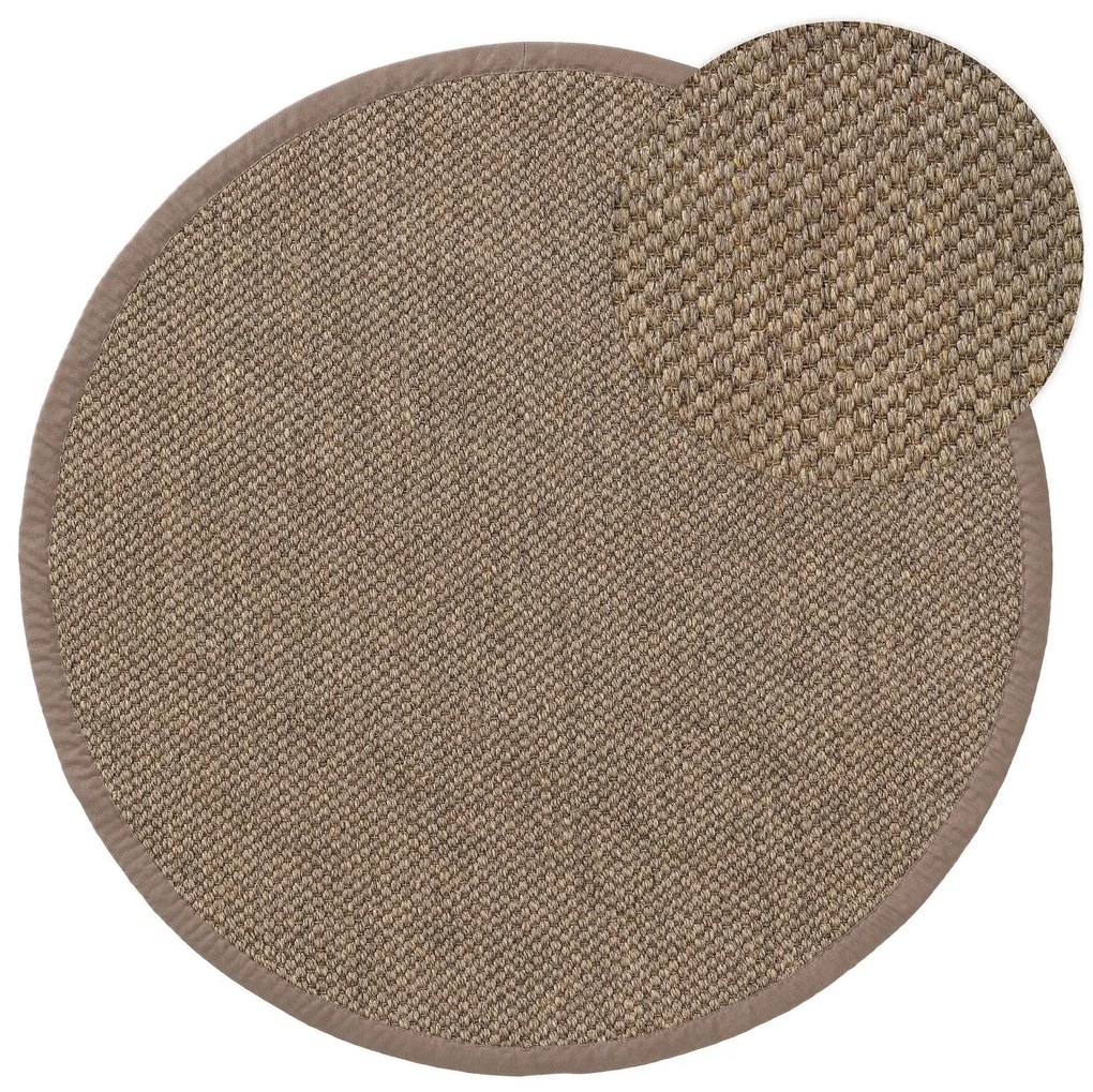 benuta Pure Tappeto sisal Greta Grigio ø 200 cm rotondo - Tappeto design moderno soggiorno