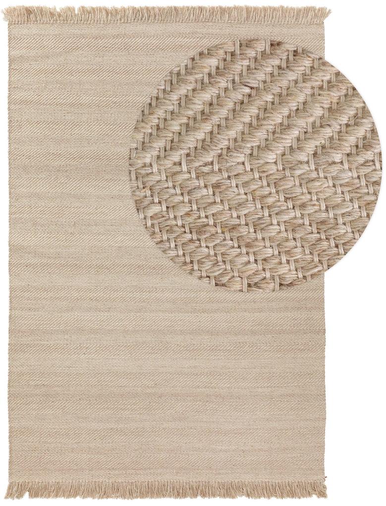 benuta Pure Tappeto di lana Lars Beige 160x230 cm - Tappeto fibra naturale