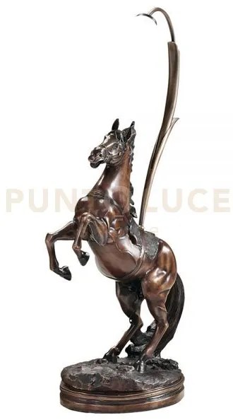 Statua in bronzo cavallo bronze base in marmo h.60cm