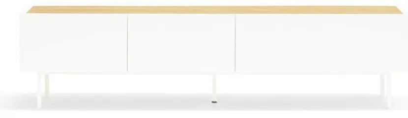 Tavolo TV in rovere decorato in bianco e naturale 180x45 cm Arista - Teulat