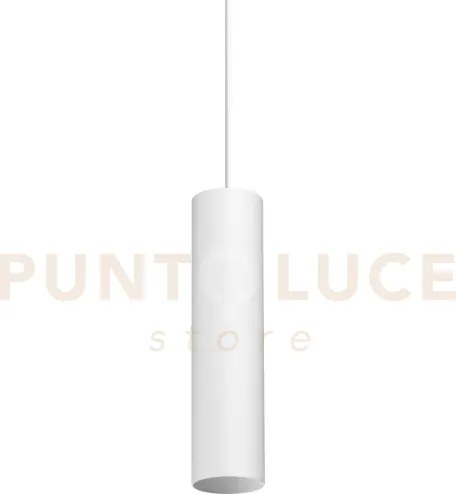 Look round sospensione 1 luce attacco gu10 bianco d.6x25cm