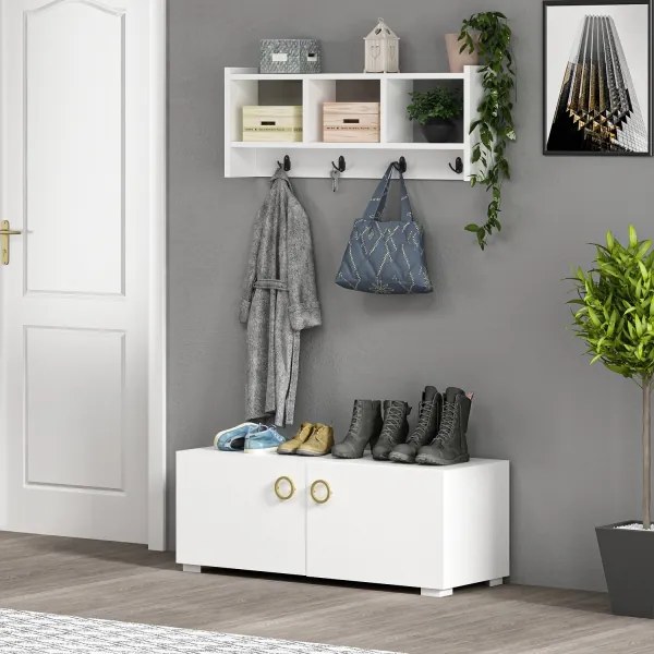 Appendiabiti da parete STAR 35x76 cm bianco