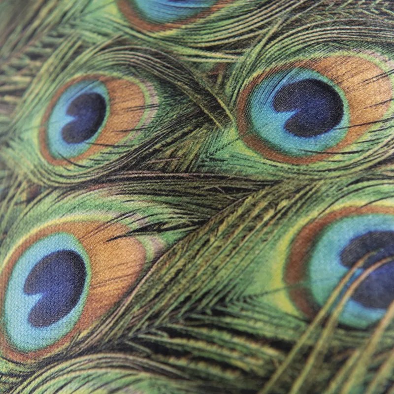 Paralume in velluto con design pavone 35/35/20 con interno dorato