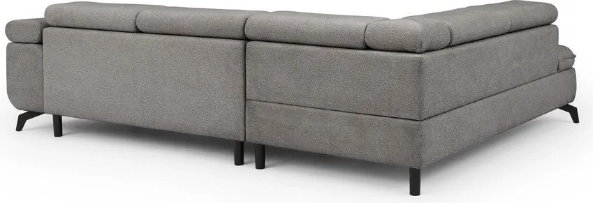 Divano angolare grigio chiaro (con penisola a sinistra/a L) con rivestimento in ciniglia Marbeya – Ropez