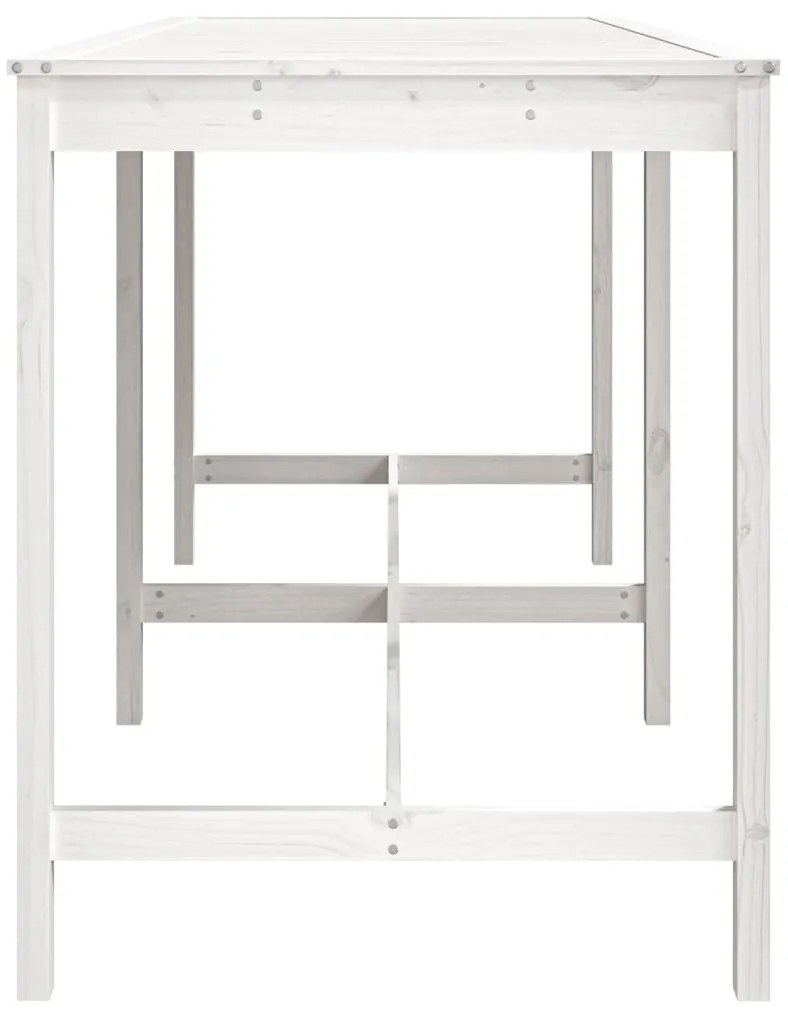 Tavolo da giardino bianco 203,5x90x110cm legno massello di pino