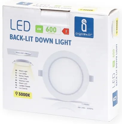 Aigostar - Lampada LED da incasso LED/6W/230V 3000K diametro 11,8 cm bianco