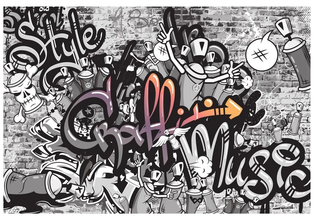 Carta da parati autoadesiva – Arte graffiti moderna