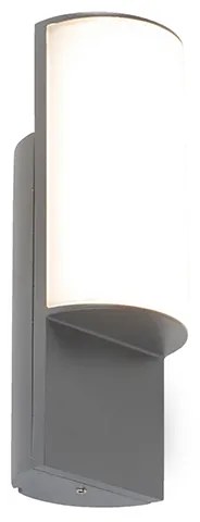 Lampada da parete per esterni moderna grigio scuro con LED - Harry