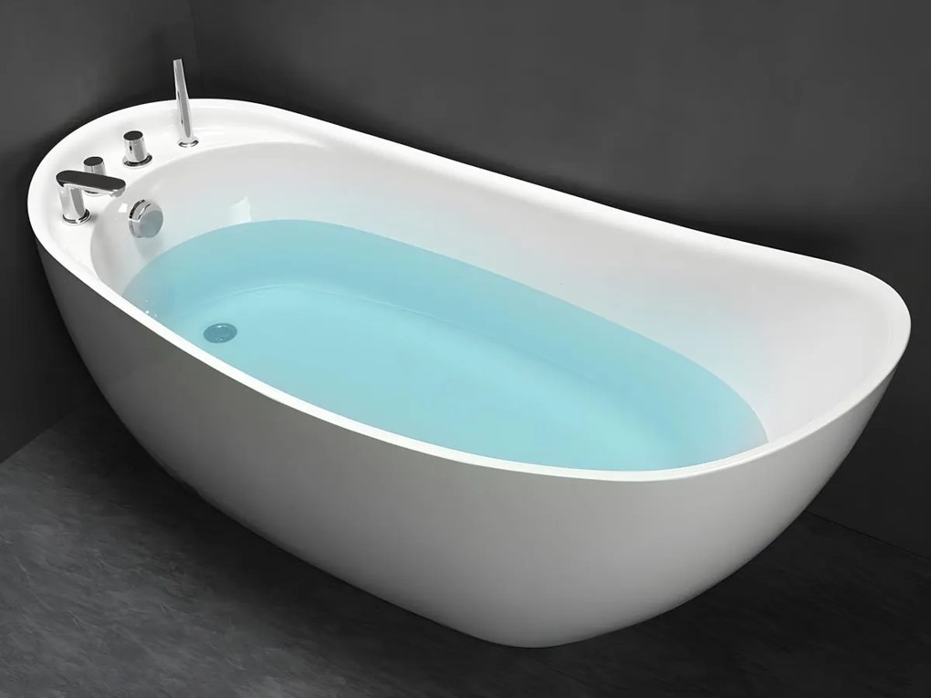 Vasca da bagno freestanding con rubinetto - 220L - L150 x P75 x H70 cm Bianco - NATALIA