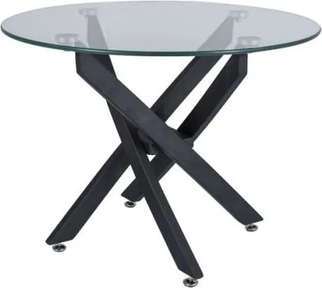 Tavolo rotondo Agis A in vetro trasparente/nero - ø60/h45 cm