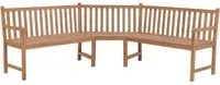 Panchina Angolare da Giardino 185x185x90 cm in Massello di Teak cod mxl 44643