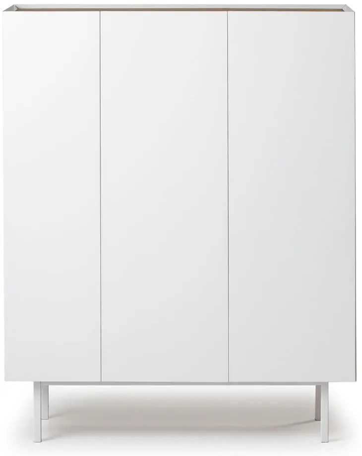 Cassettiera alta bianca effetto rovere95x120 cm Arista - Teulat