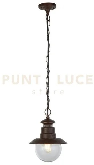 Lampada a sospensione per esterni station - metallo marrone rustico...