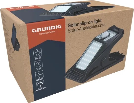 Grundig - Lampada solare LED con sensore CLIP-ON LED/9W/3,7V IP44