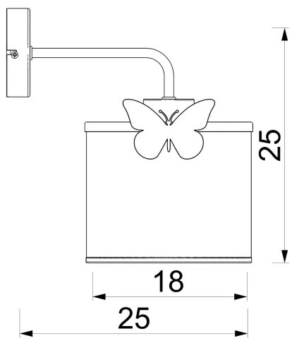 Applique per bambini SWEET 1xE27/15W/230V bianco/farfalla
