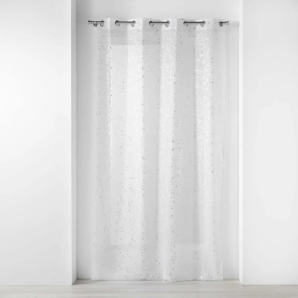 Tenda sottile bianca/argentata in voile 140x240 cm Floressia – douceur d'intérieur
