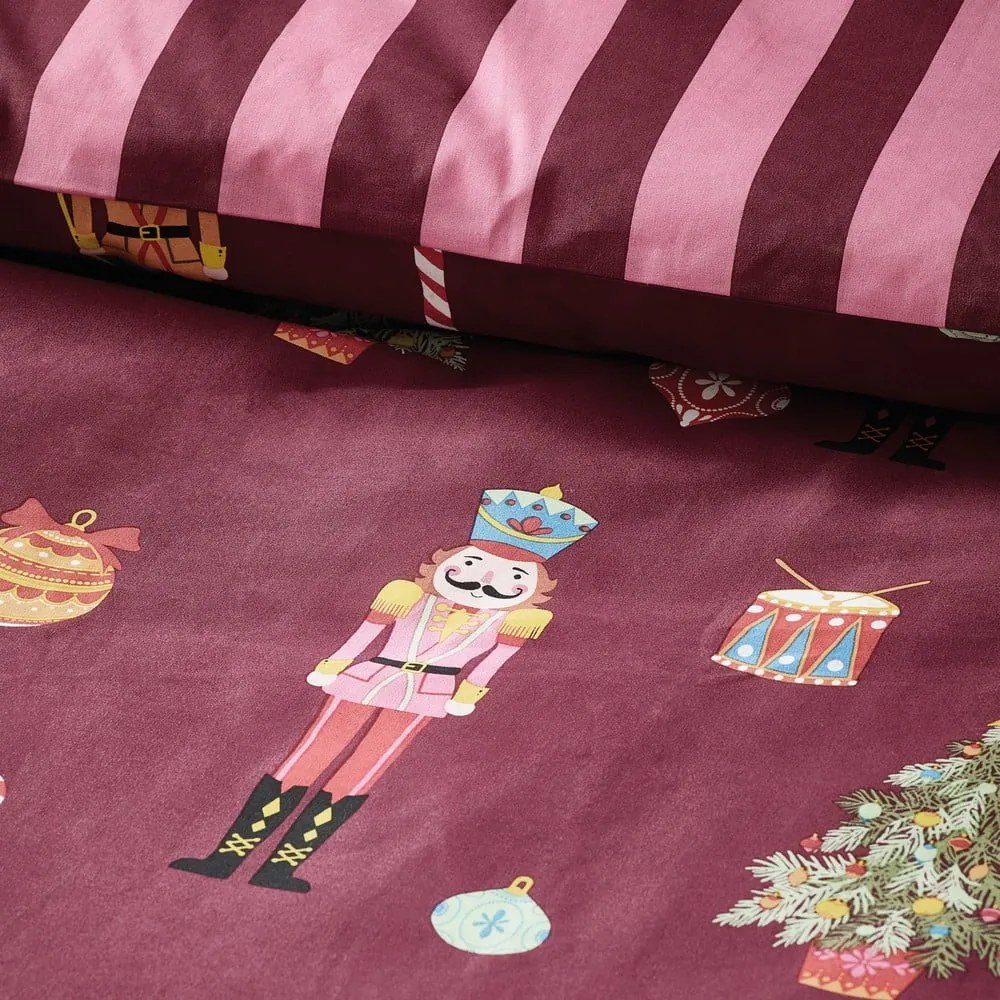 Set copripiumino e federa rosa e viola per letto matrimoniale e per letto esteso 230x220 cm Nutcracker Stripe – Catherine Lansfield