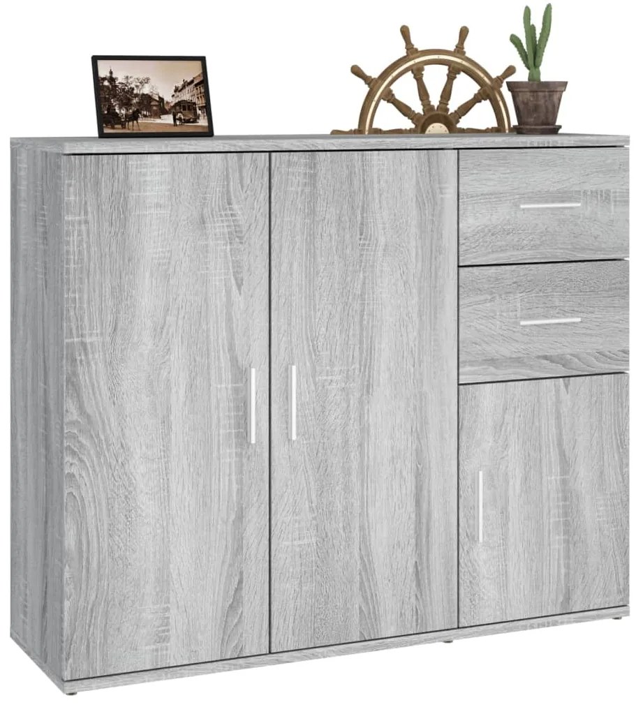 Credenza grigio sonoma 91x29,5x75 cm in legno multistrato