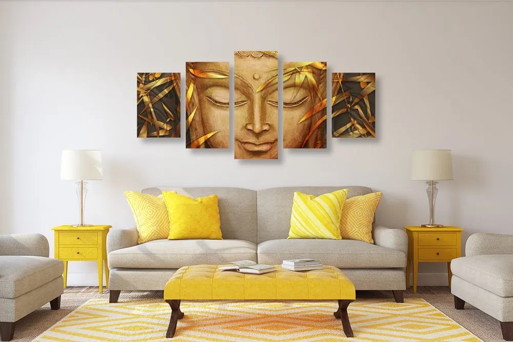 Quadri 5 pezzi – Buddha sorridente
