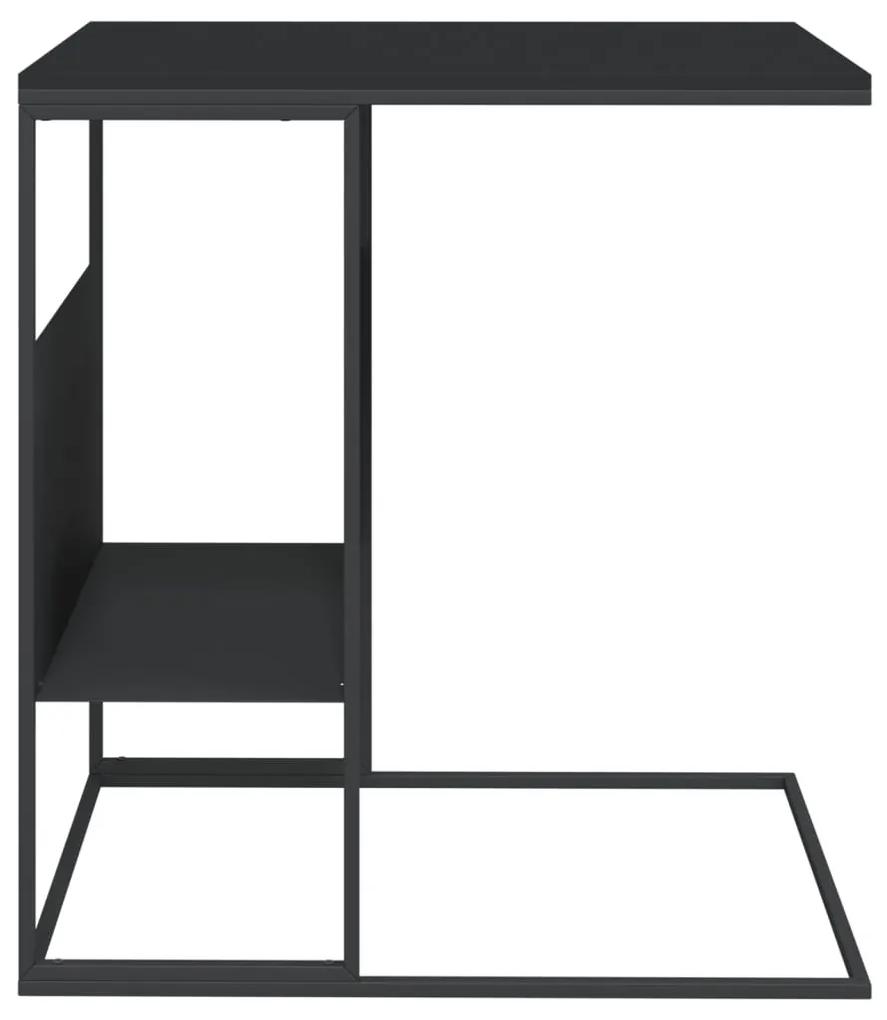 Tavolino Nero 55x36x59,5 cm Legno Multistrato