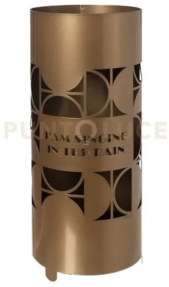 Portaombrelli moderno singing in the rain oro laccato in ferro 23x5...