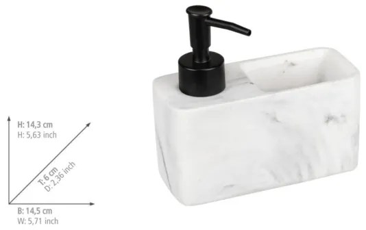 WENKO 54668100 - Dispenser per sapone RESA 14,5x14,3 cm bianco/nero