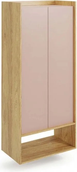 Armadio modulare Mobius 2D in legno naturale/rosa- H179 cm