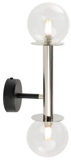 Applique DAISY 2xG9/12W/230V cromo lucido/nero/limpido