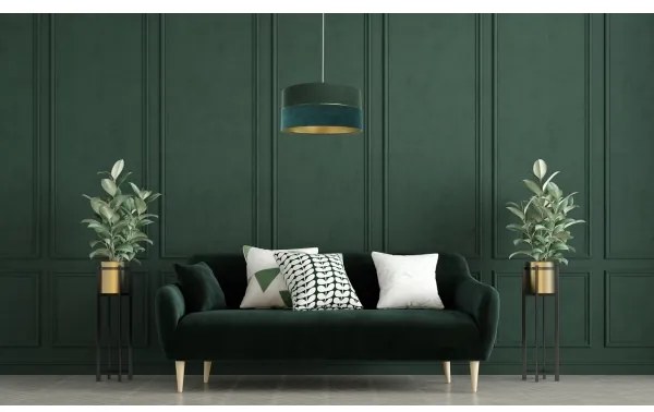 Lampadario a sospensione con filo TWIST 1xE27/60W/230V verde/oro