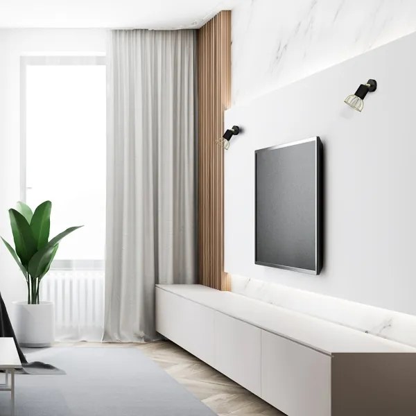 Faretto da muro DANTE 1xGU10/25W/230V nero/oro