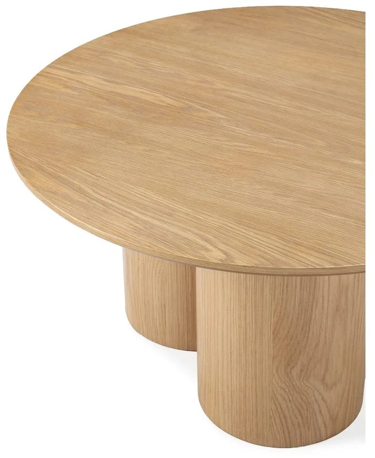 Tavolino da salotto rotondo di colore naturale con effetto rovere ø 80 cm Lua – MOME