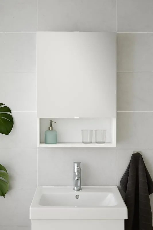 Pensile bagno Easy in legno SENSEA, 1 anta apertura da sinistra P 16.3 x L 50 x H 70 cm