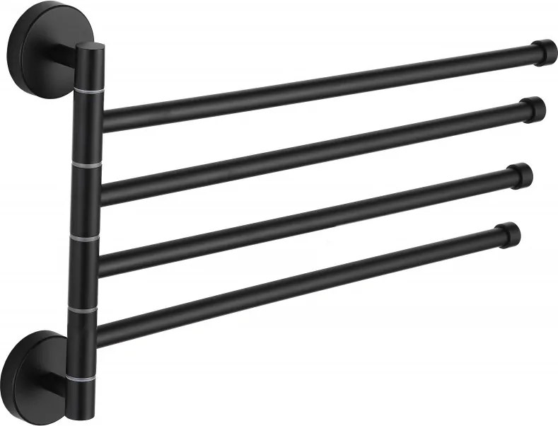 Mexen appendiabiti girevole quadruplo per asciugamani, nero - 7039244-70