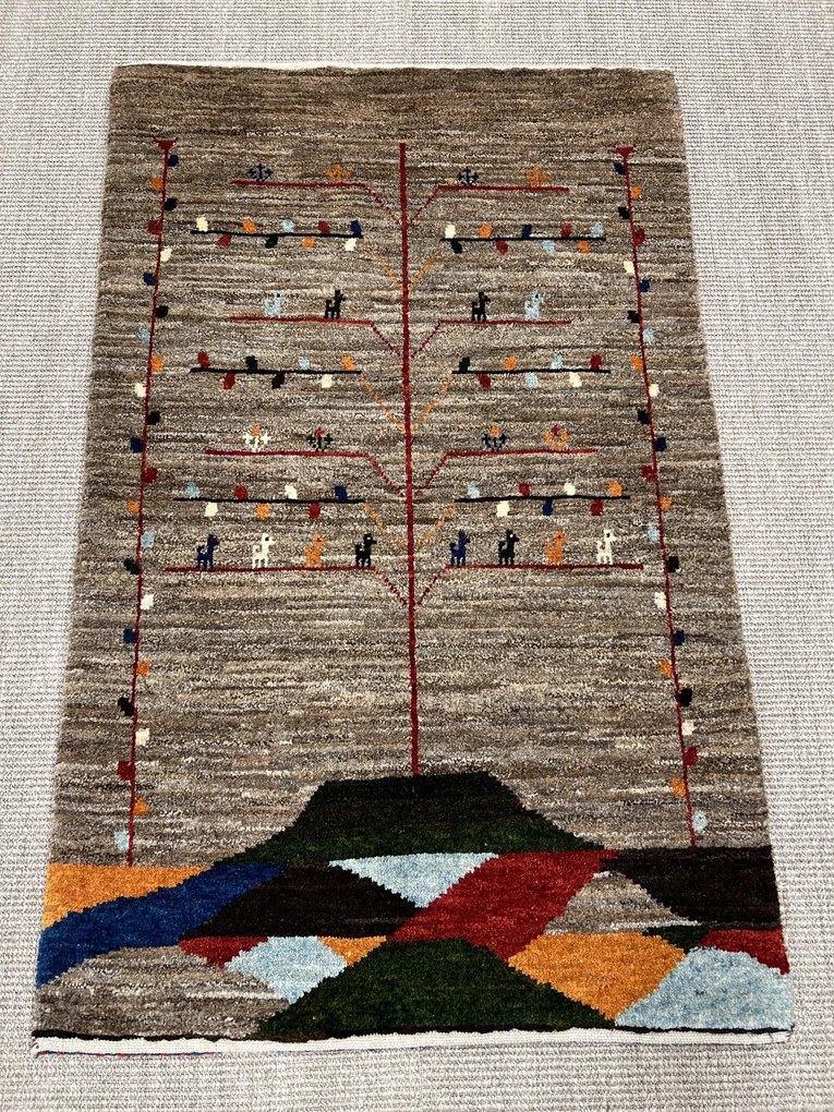 Gabbeh Tappeto 80x130 Marrone (Iran) Annodato A Mano