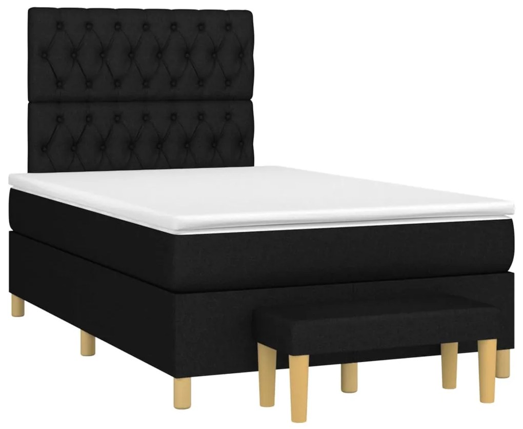Giroletto a molle con materasso nero 120x190 cm in tessuto