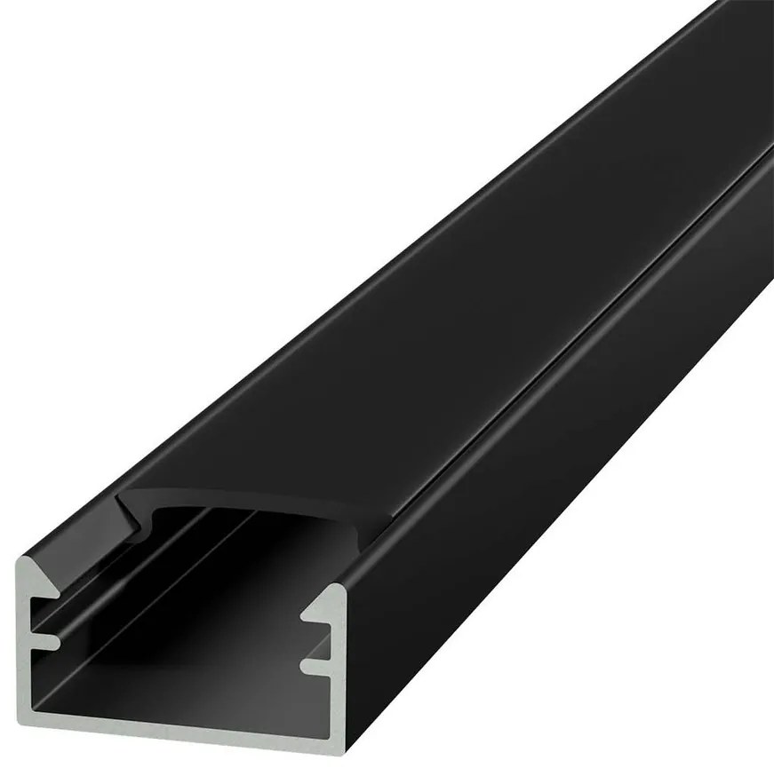 Profilo Mini 1m e 2m  Alluminio Nero stretto solo 14mm per striscia LED Variante Lunghezza 2 Metri