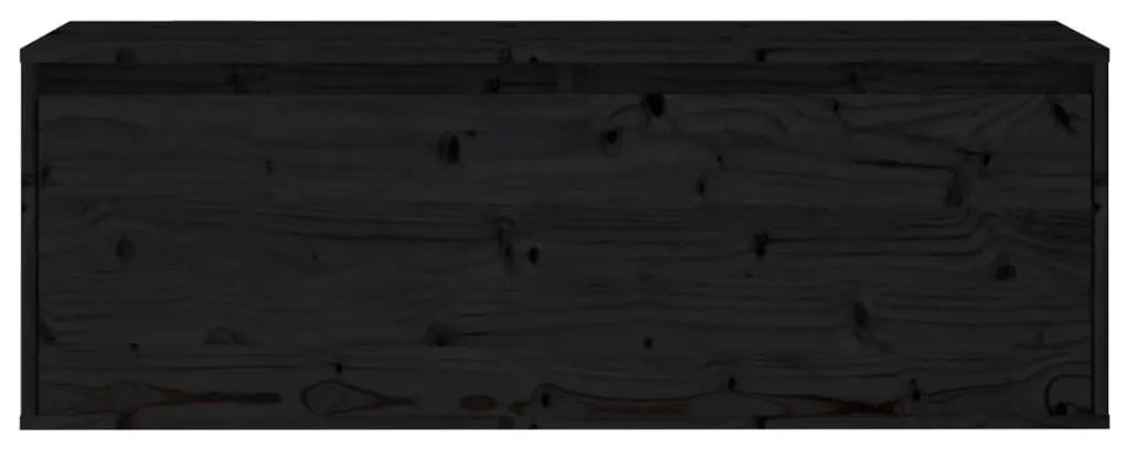 Pensile nero 100x30x35 cm in legno massello di pino