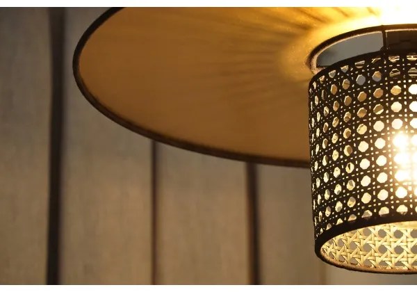 Duolla - Lampadario a plafone TOKYO RATTAN 1xE27/15W/230V diametro 50 cm oro/nero