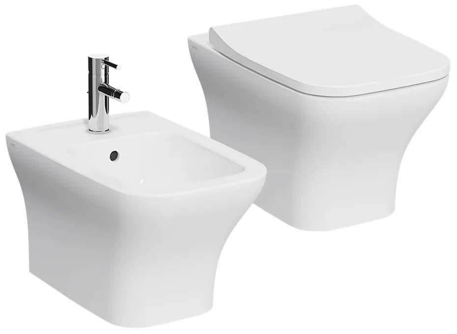 Sanitari sospesi Vitra Mia Square wc rimless e bidet