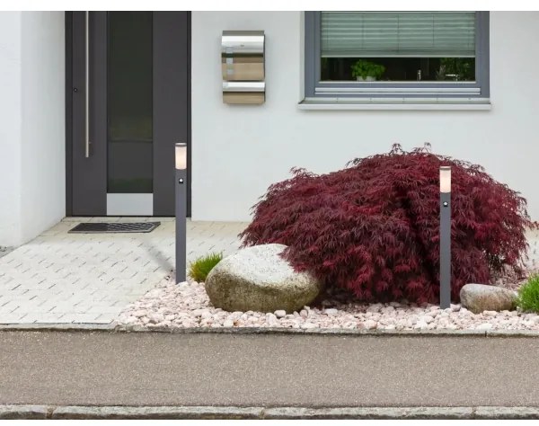 Globo 3159AS - Lampada da esterno con sensore BOSTON 1xE27/15W/230V IP44 110 cm antracite