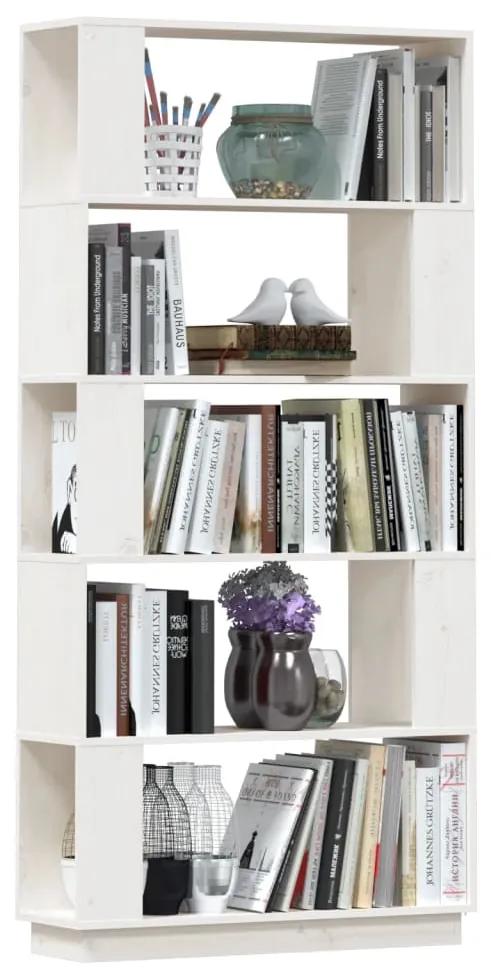 Libreria/divisorio bianco 80x25x163,5 cm legno massello di pino