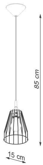 Sollux SL.1205 - Lampadario a sospensione con filo LEYO 1xE27/15W/230V nero